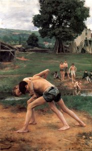 レスリング闘争、1889。 作： Emile Friant