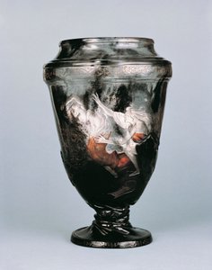 冥界のオルフェウス」エミール・ガレ（1846-1904）の花瓶 作： Emile Galle