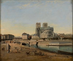 1860 年、Quai de la Tournelle から見たノートルダムの後陣。