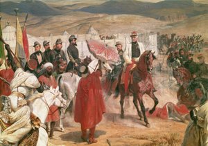 トーマス・ブゴー元帥（1784-1849）とジョセフ・ヴァンティーニ大佐（ヨスフ）（1808-66）アルジェリア征服中、1846 作： Emile Jean Horace Vernet