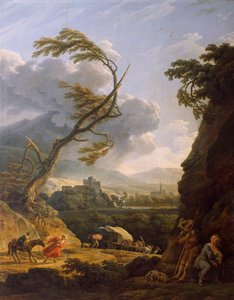 Midi sur terre, coup de vent by Emile-Jean-Horace Vernet (1789-1863) 作： Emile Jean Horace Vernet