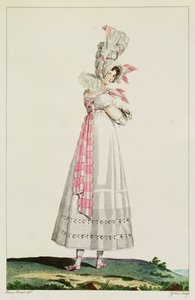 ジョルジュジャックガティーヌ（1773-1831年）が刻印した「インクロヤブルエメルベイユ」のファッションプレート、サマードレス、1815年 作： Emile Jean Horace Vernet