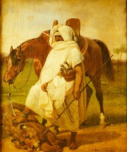 ライオンハンター、1833 作： Emile Jean Horace Vernet