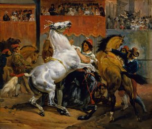ライダーレスホースのレースの始まり 作： Emile Jean Horace Vernet