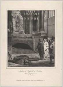 1833年9月14日に開かれたラファエルの墓、パンテオン、ローマ、1833年。 作： Emile Jean Horace Vernet