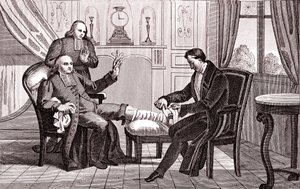 痛風と蜘蛛、ラ・フォンテーヌの寓話 作： Emile Joseph Alexandre Gouget