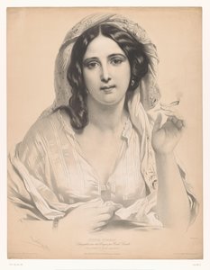 彼女の手でタバコを持つベールに包まれた若い女性 La reine du sérail (オブジェクトのタイトル) 選抜芸術家研究（連載タイトル） Études choisies (オブジェクトのシリーズ タイトル)