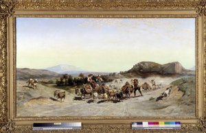 サントヴィクトワール山と移牧の絵画エミールルーボン（1809-1863）1847寸法71x132cm。