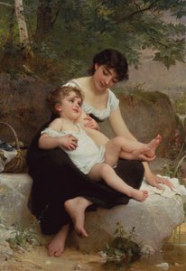 お母さんと子供 作： Emile Munier