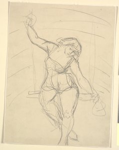 空中ブランコに座っている女性アーティスト 作： Emile Othon Friesz