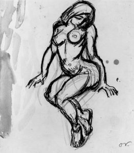 座っている女性モデル、左向き。 作： Emile Othon Friesz