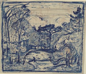 Skovinterieur med braendhugger. コート・ド・グレース、オンフルール。 作： Emile Othon Friesz