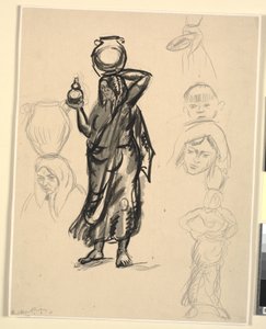 水を運ぶ女性の研究。 ポルトガル 作： Emile Othon Friesz
