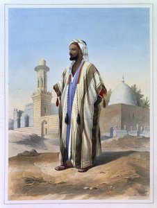 チャールズブール（1814-81）のパブによって刻まれた「ナイルの谷」のイラスト、ハバに身を包んだフェラ。 Lemercier、1848