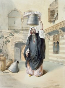 Emile Desmaisons（1812-80）pubによって彫刻された、カイロのハマムから帰る若いアラブの少女、「ナイルの谷」のイラストLemercier、1848 作： Emile Prisse d
