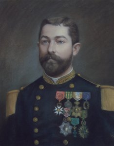 トンキン征服の英雄、エミール デュボック司令官 (1852 - 1935) の肖像 (絵画) 作： Emile Richard Haumont