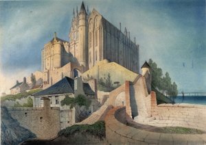 モン・サン・ミッシェル修道院 - エミール・サゴ作、アヴランシュ美術館 作： Emile Sagot