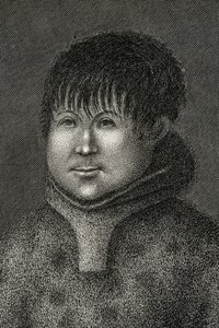 1816年にこの国にいたことが知られている最初のエスキモーであるグリーンランドのジェイコブサウンド出身のJohn Sakeouse 作： Emilia Anderson