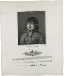 1816年にこの国にいたことが知られている最初のエスキモーであるグリーンランドのジェイコブサウンド出身のJohn Sakeouse 作： Emilia Anderson