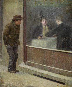ハングリーマンまたは社会的コントラストの考察、1894年。 作： Emilio Longoni
