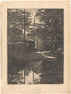 水上の農場と干し草の納屋