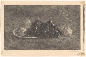 ぶどうやその他の果物を入れたボウル 作： Emilius Wilhelmus Dehé (signed by artist)