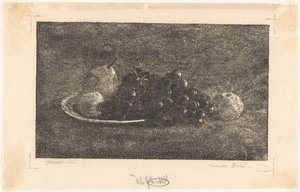 ぶどうやその他の果物を入れたボウル 作： Emilius Wilhelmus Dehé (signed by artist)