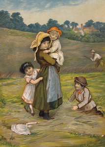 収穫時の母親と子供たち（クロモリト） 作： Emily Jane Harding Andrews