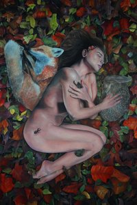 集う森、2023年（キャンバスに油彩） 作： Emma Pewsey