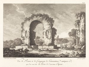 古代カプアの古代建築の遺跡と断片の眺め 作： Emmanuel Jean Nepomucène de Ghendt after Claude Louis Châtelet