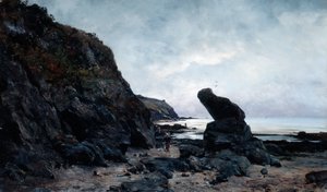 干潮時の岩によって、1878 作： Emmanuel Lansyer
