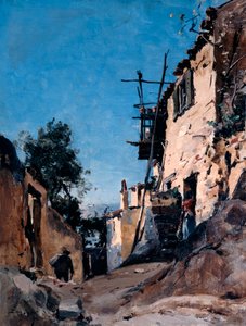 墓地の下の旧市街、マントン、1890