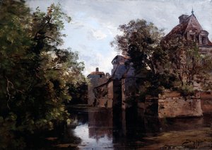 ルイ13世、セントルー、1882年に建てられたシャトーのビュー 作： Emmanuel Lansyer
