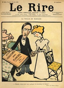 結婚式の前日、1899年8月26日の「ルリール」の表紙の漫画 作： Emmanuel Poire Caran D