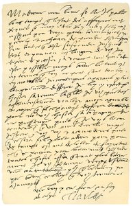 1555 年、スペイン皇帝カール 5 世からイングランド女王メアリーに宛てた手紙。 作： Emperor Charles V