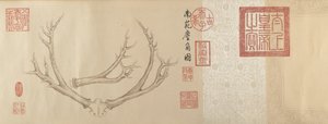 1762 年と 1767 年の 2 枚の鹿の角の絵。 作： Emperor Qianlong