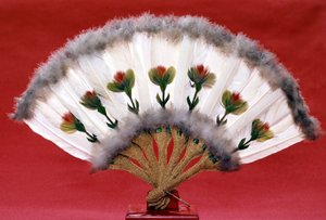 鳥の羽根の扇子 満州時代後期(19世紀) 作： Empress Cixi Manchu Chinese