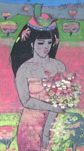 Dressed as Flora（油彩・ボード 作： Endre Roder