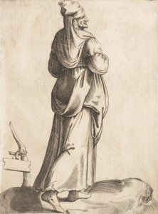 コスチューム プレート: スペインの農民の女性、カリフォルニア州。 1555-58。