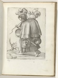 ドイツ兵の妻 (オブジェクトのタイトル) Duitse Soldatenvrouw, gekleed volgens de mode van ca. 1550 私たちの時代のさまざまな国の態度 作： Enea Vico