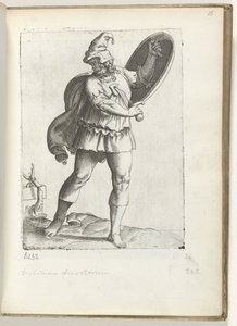 Spaanse krijgsman ca。 1550 私たちの時代のさまざまな国の態度（シリーズタイトル） 作： Enea Vico