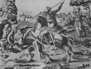 ドラゴンを殺す聖ジョージ、1542年。 作： Enea Vico