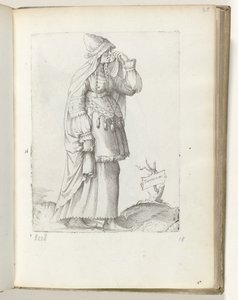 Tartara m(ulier) (オブジェクトのタイトル) Tartaarse vrouw、ca。 1550 私たちの時代のさまざまな国の態度（シリーズタイトル） 作： Enea Vico