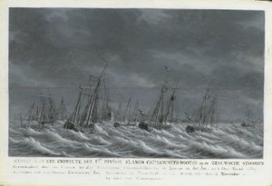 ヴェーレ沖のバタビア艦隊、1800年 作： Engel Hoogerheyden