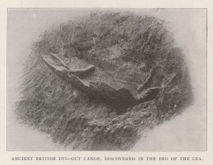 リーのベッドで発見された古代イギリスのダグアウトカヌー 作： English Photographer