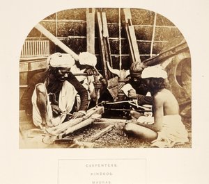 J.フォーブスワトソン著、インド人民の大工、ヒンドゥー、マドラス、1868年出版（アルブメンプリント） 作： English Photographer