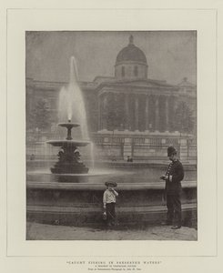 トラファルガー広場の悲劇、保存された海で釣りをつかまえる 作： English Photographer