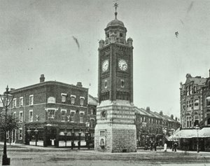 クロックタワー、ブロードウェイ、クラウチエンド、1890 作： English Photographer