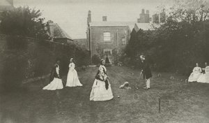 ヴィクトリア朝末期のイギリスで行われたクロケット（モノクロ写真 作： English Photographer