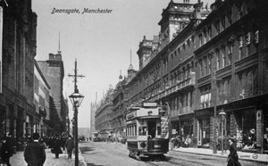 Deansgate、マンチェスター、c.1910（bw写真）
